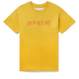 One Of These Days Wreath Of Roses Tee - Mustard