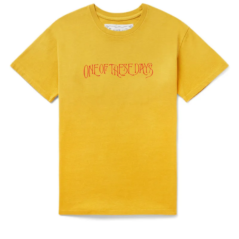 One Of These Days Wreath Of Roses Tee - Mustard