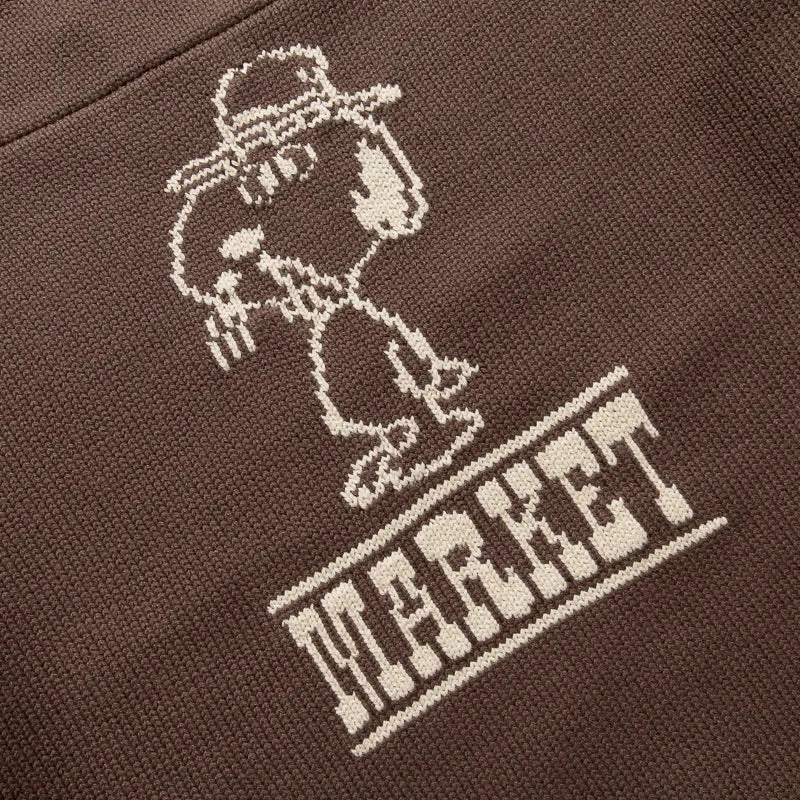 Peanuts x Market Spike Knit Sweater - Brown
