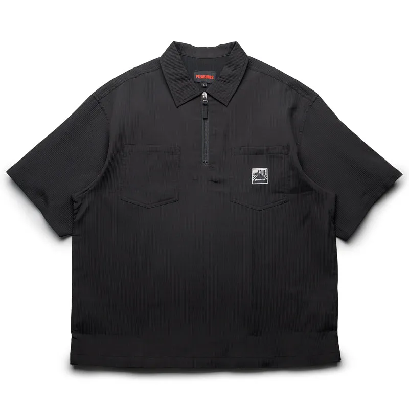 Pleasures Electron Zip Polo - Black