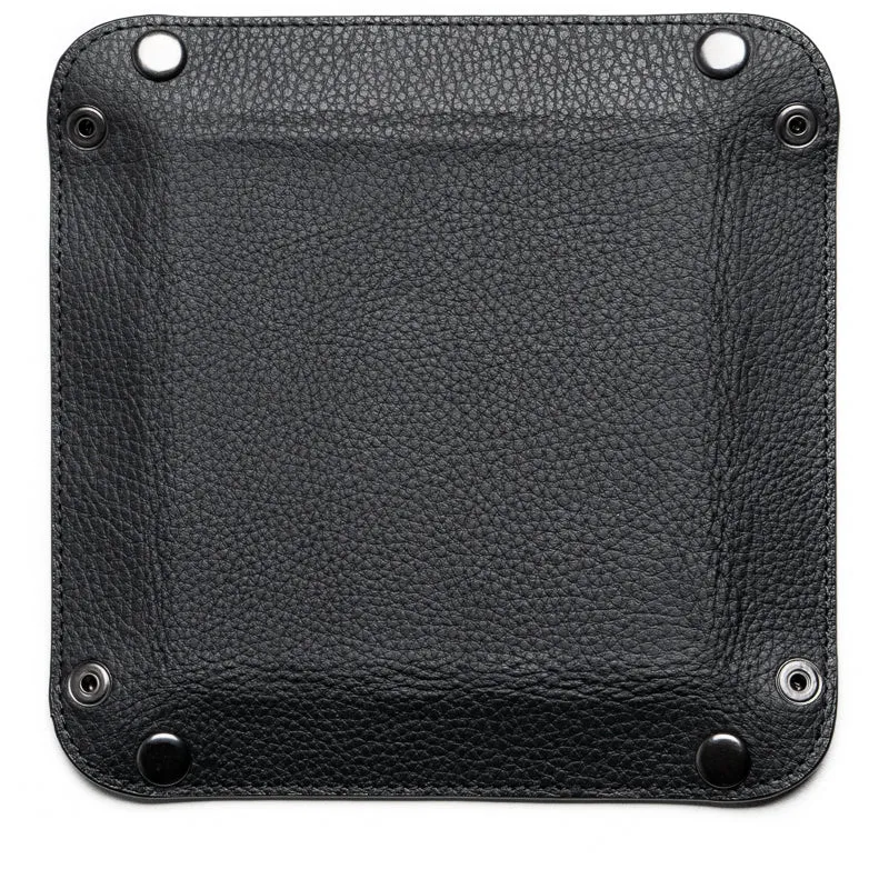 Politics Leather Valet Tray - Black