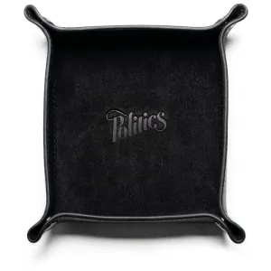 Politics Leather Valet Tray - Black