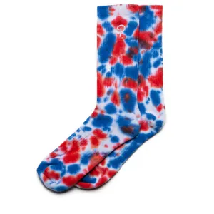 Politics Tie Dye P Logo Socks - Blue/Red