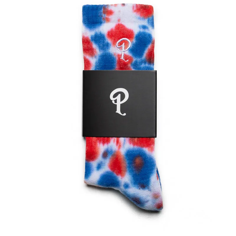 Politics Tie Dye P Logo Socks - Blue/Red