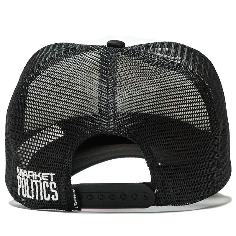 Politics x Market 5 Trucker Hat - Black/White