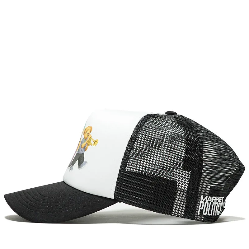 Politics x Market 5 Trucker Hat - Black/White