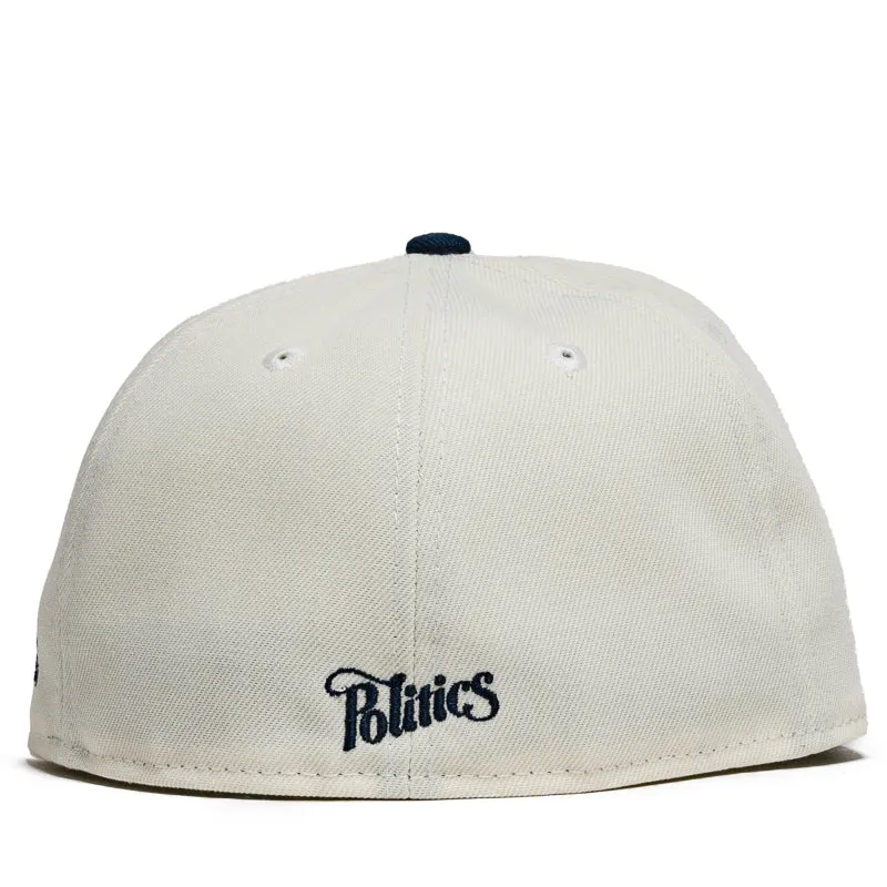 Politics x New Era 59FIFTY Fitted Hat - Chrome/Oceanside