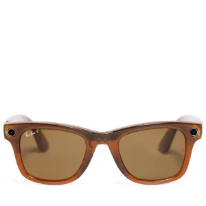 Ray-Ban Wayfarer Meta - Shiny Caramel/Polar Brown