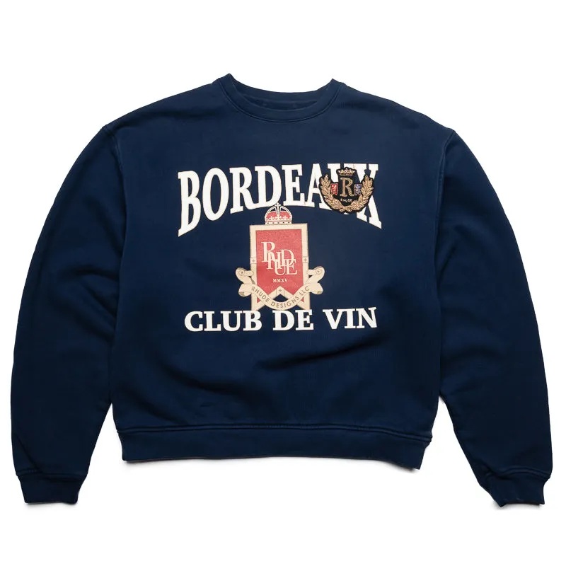 Rhude Bordeaux Crewneck - Navy