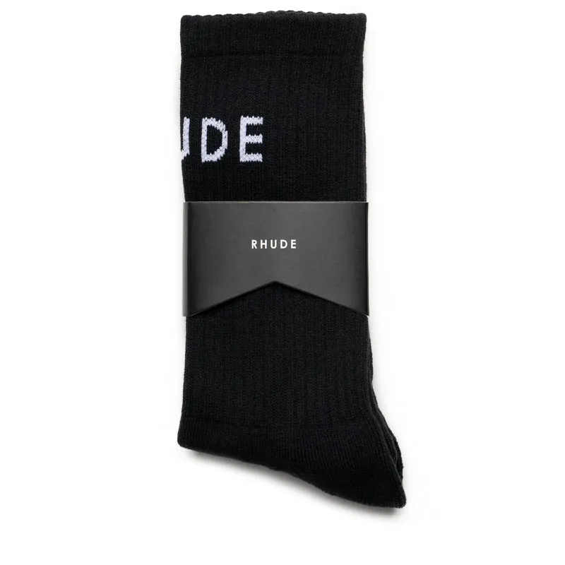 Rhude Classic Logo Sock - Black/White
