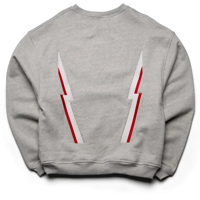 Rhude Lightning Crewneck - Heather Grey