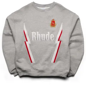 Rhude Lightning Crewneck - Heather Grey