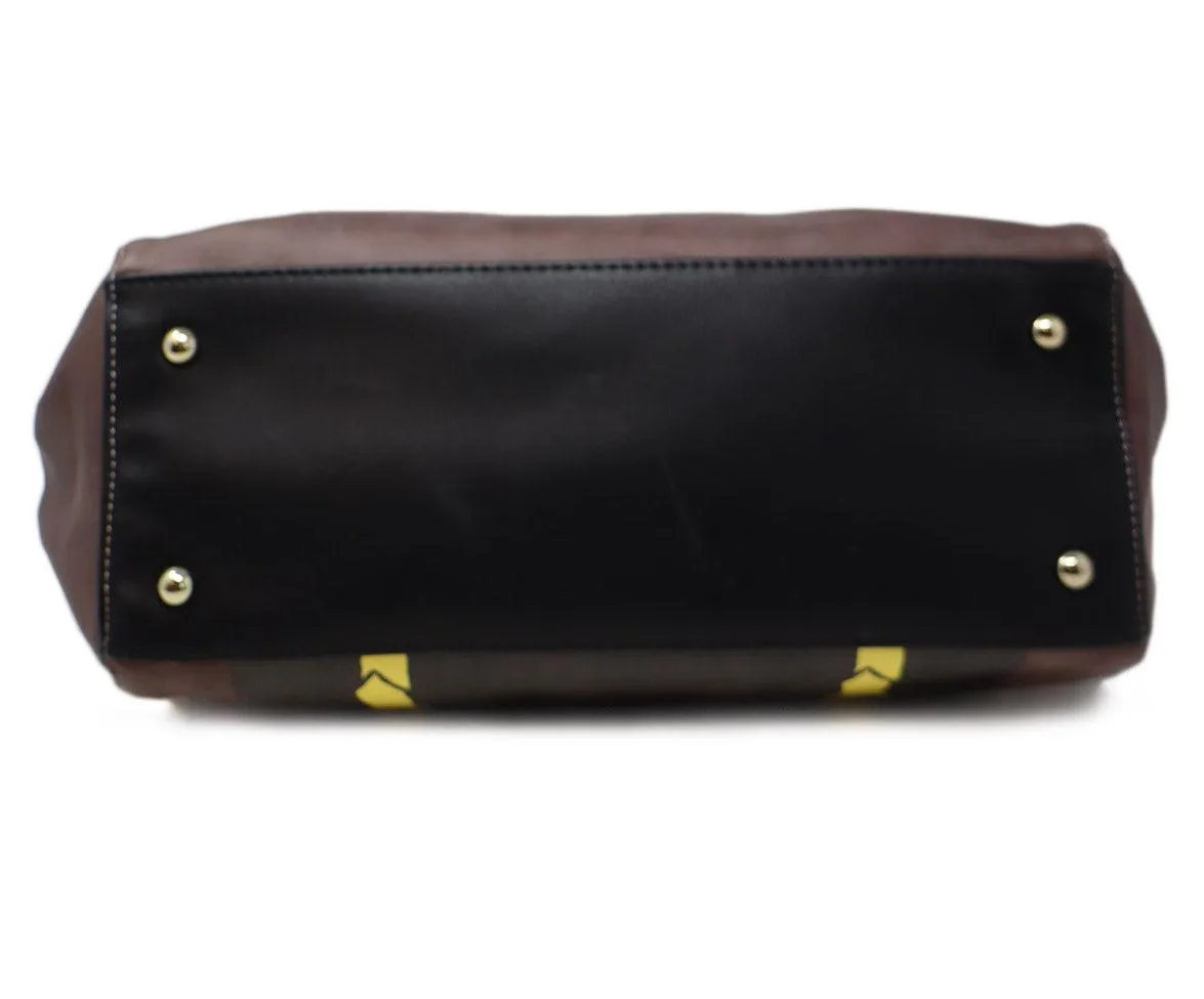 Roberta Di Camerino Brown & Ivory Print Tote