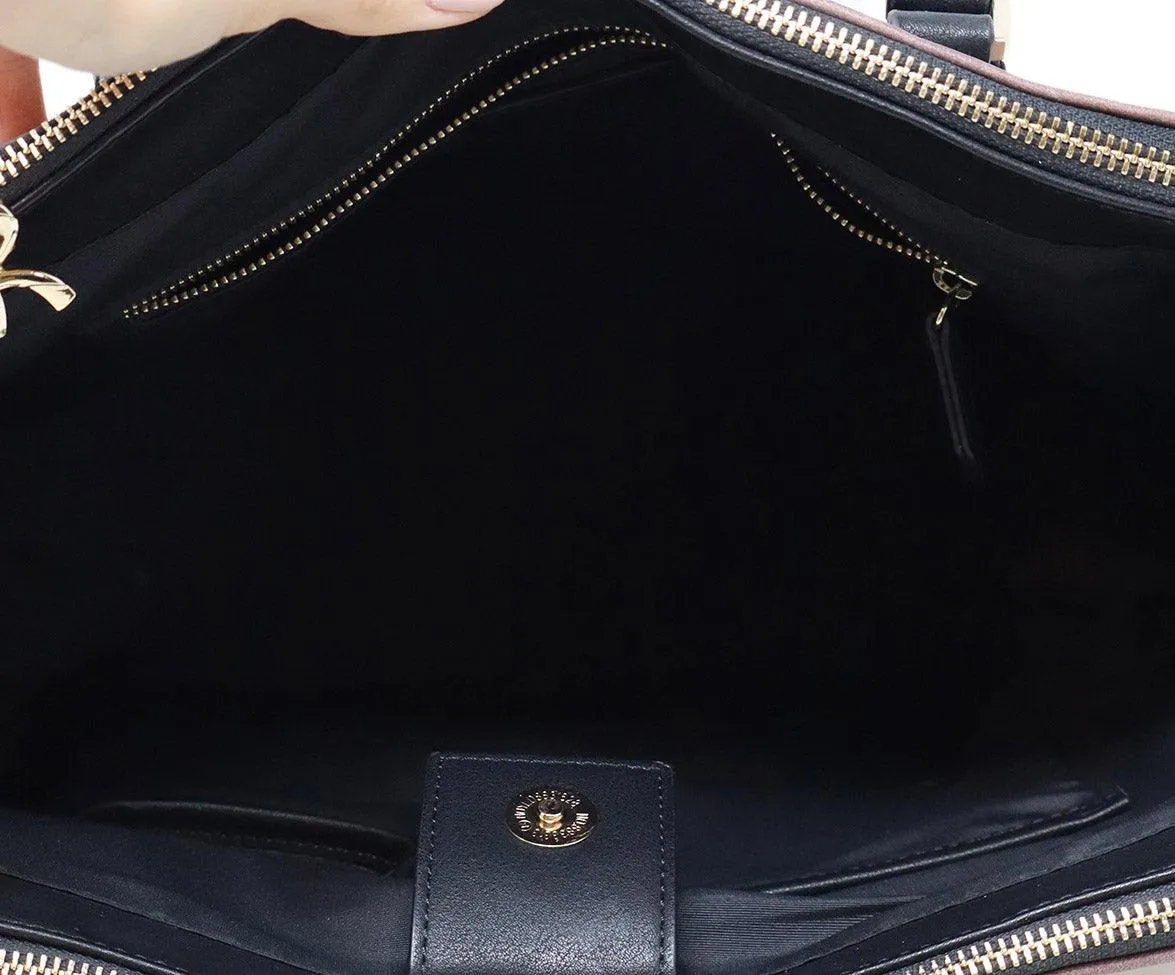 Roberta Di Camerino Brown & Ivory Print Tote
