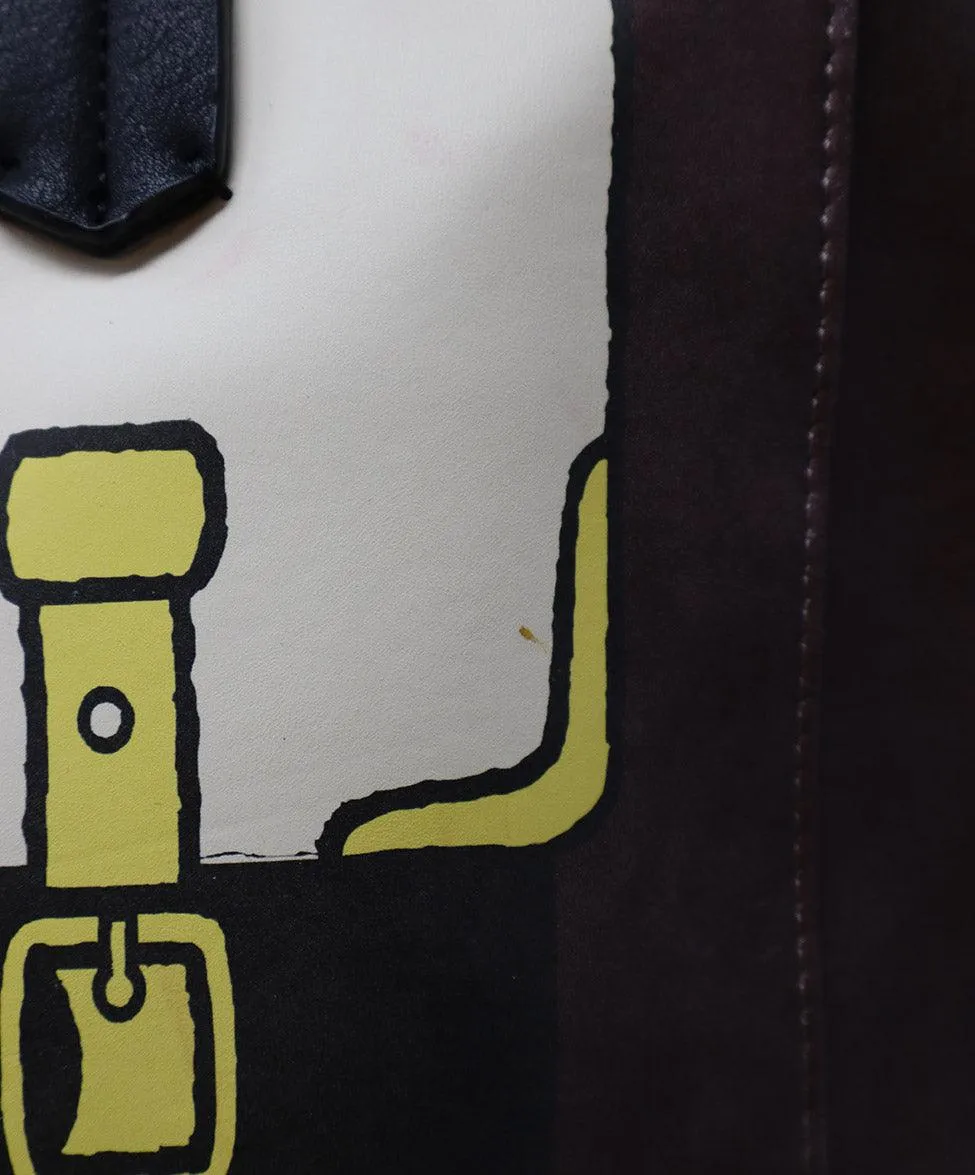 Roberta Di Camerino Brown & Ivory Print Tote