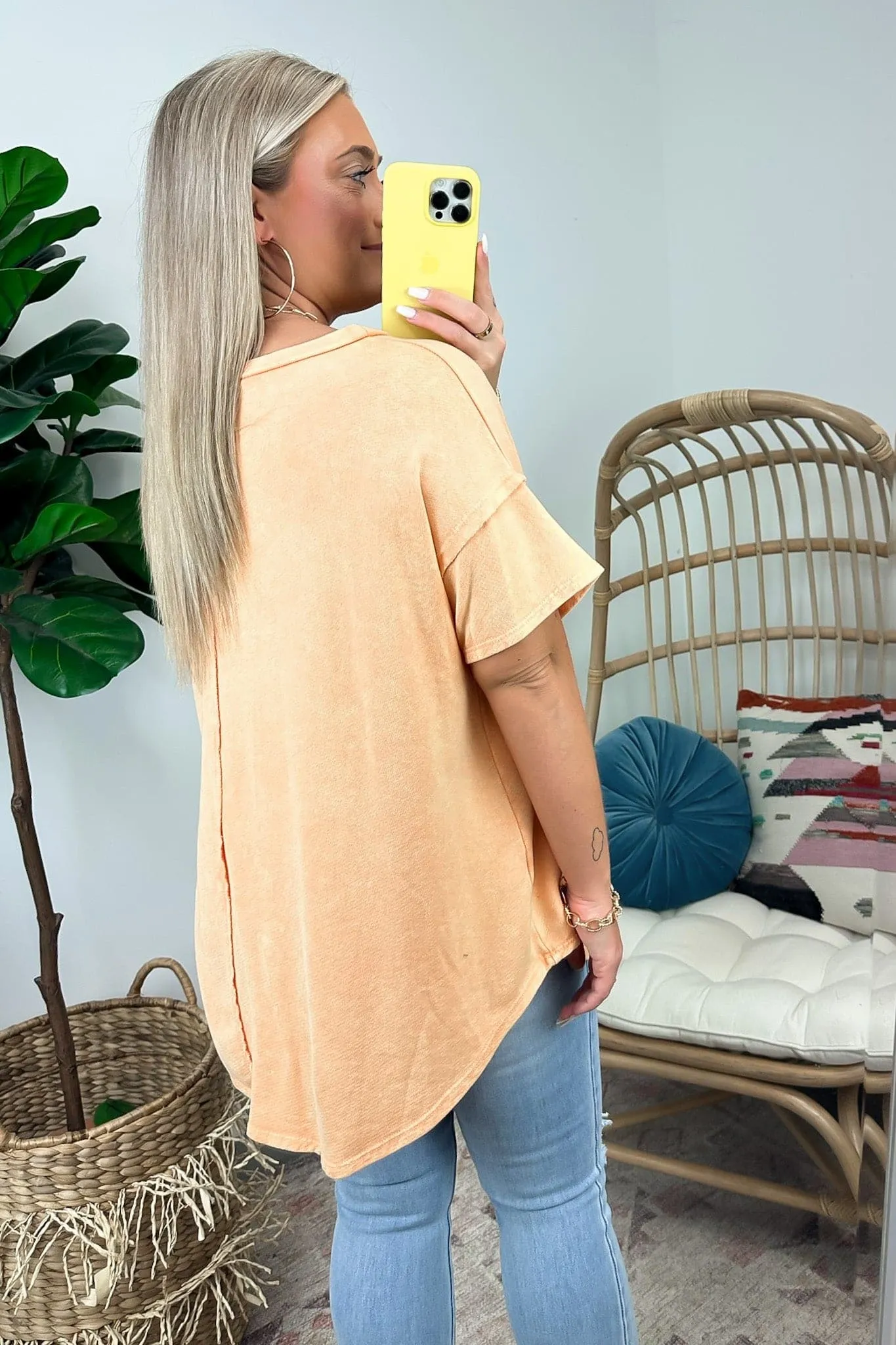 Shaniah Asymmetric Washed Pocket Tee - FINAL SALE