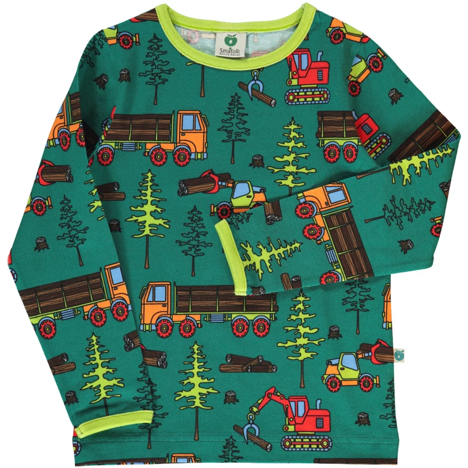Smfolk Petroleum Green Long Sleeve Blouse With Machines