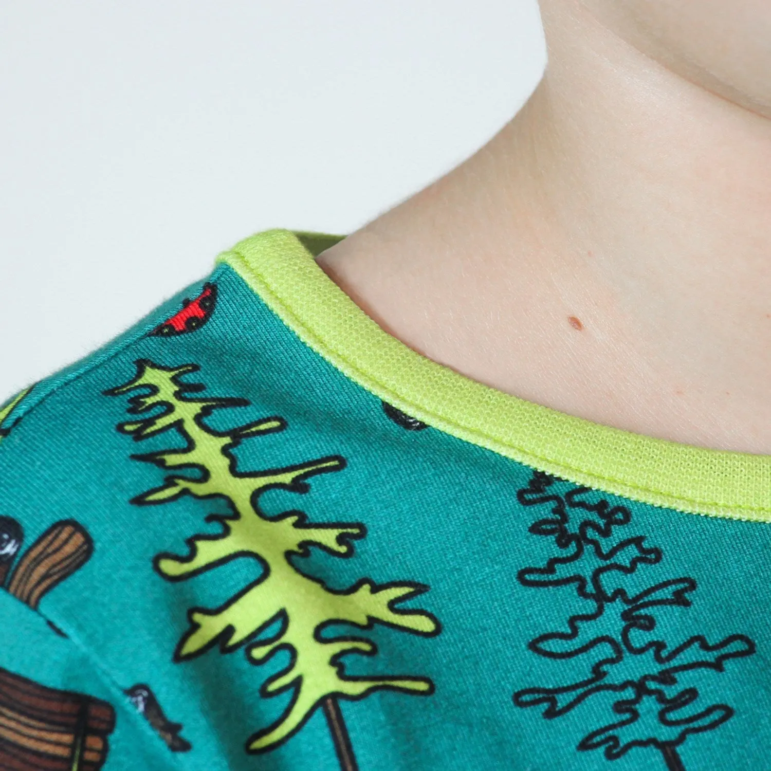 Smfolk Petroleum Green Long Sleeve Blouse With Machines