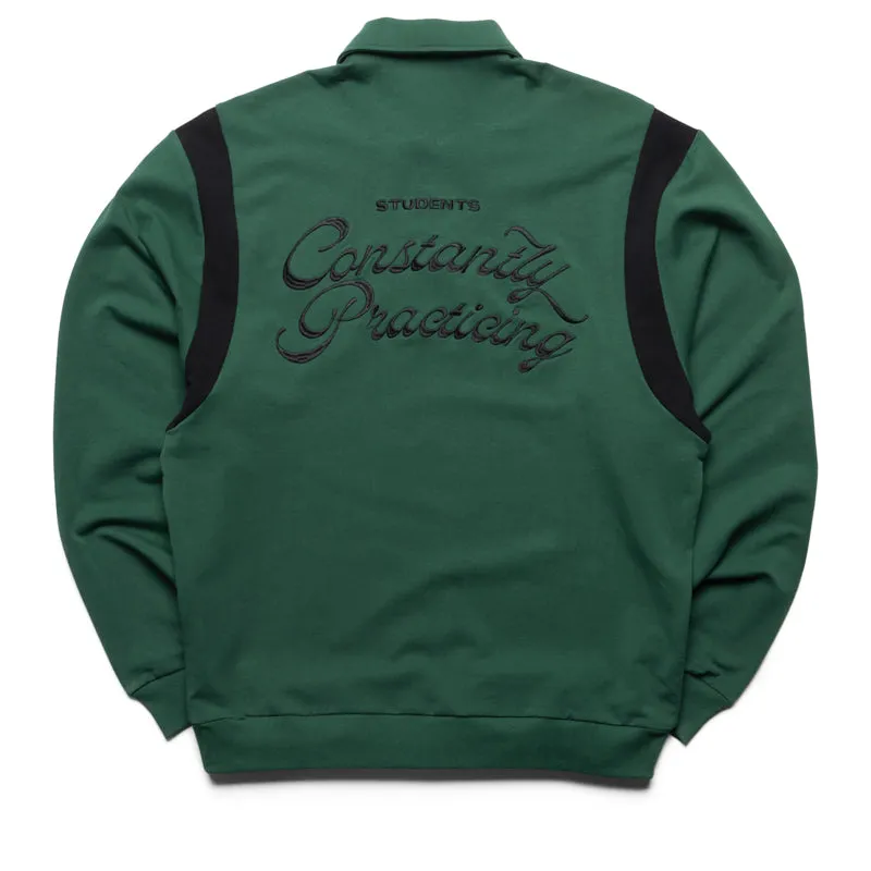 Students Golf Clive L/S Fleece Polo - Pine