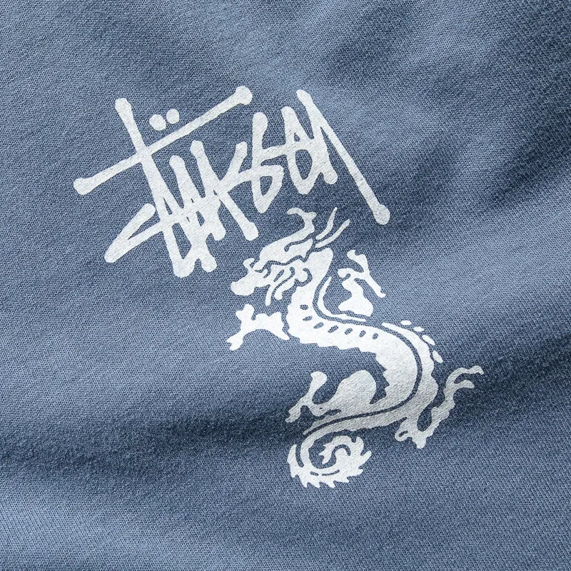 Stussy Double Dragon Pigment Dyed Tee - Navy
