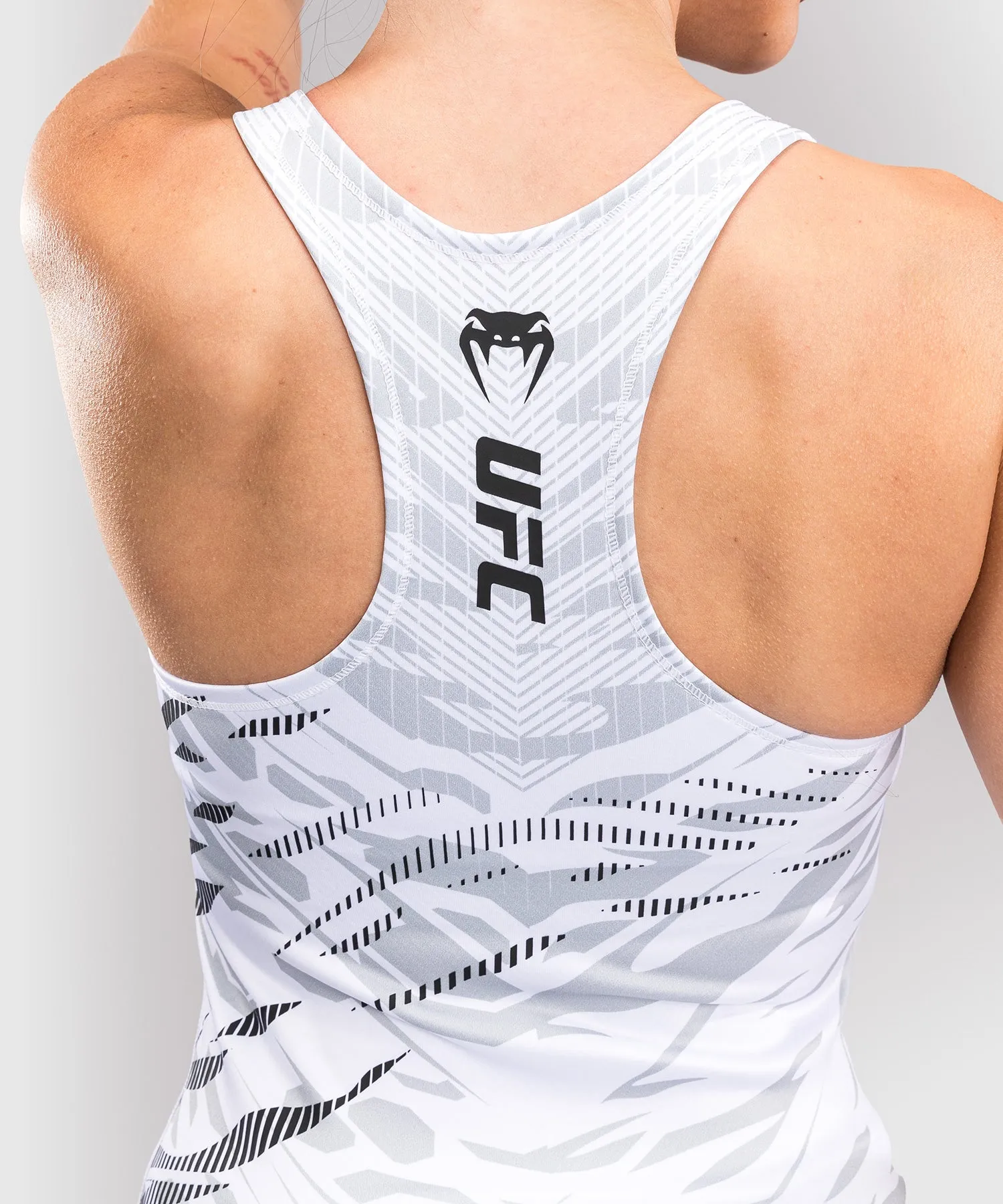 UFC Fusion by Venum Authentic Fight Night Women’s Fitted Tank With Shelf Bra - White