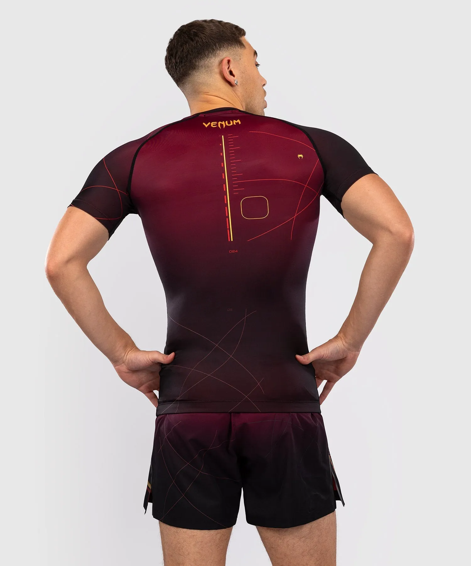 Venum Tactical XT Short Sleeve Rashguard - Black/Burgundy/Gold