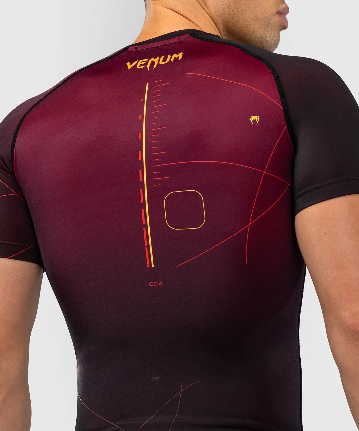 Venum Tactical XT Short Sleeve Rashguard - Black/Burgundy/Gold