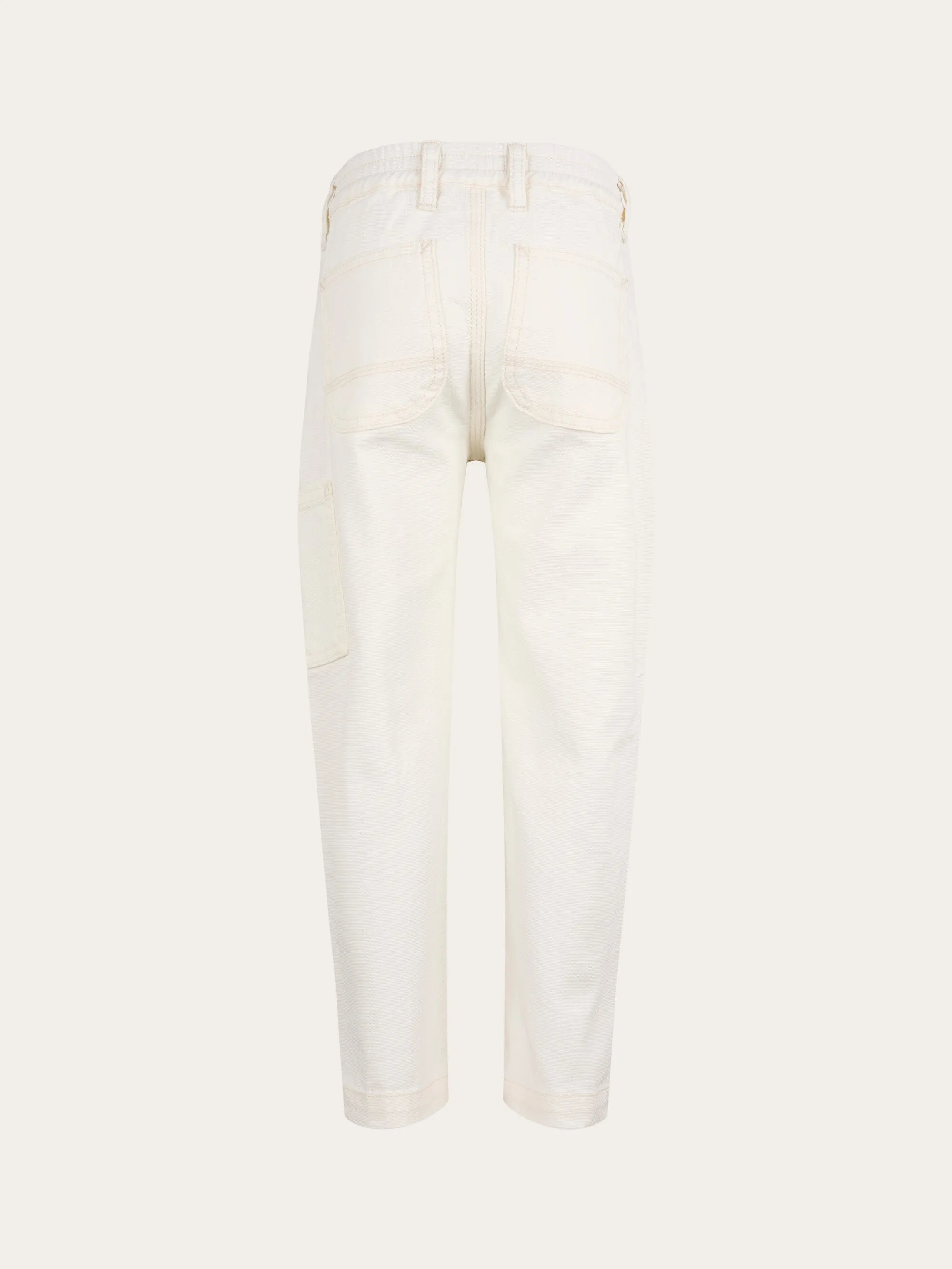 Wide fit pant - Star White Knowledge Cotton