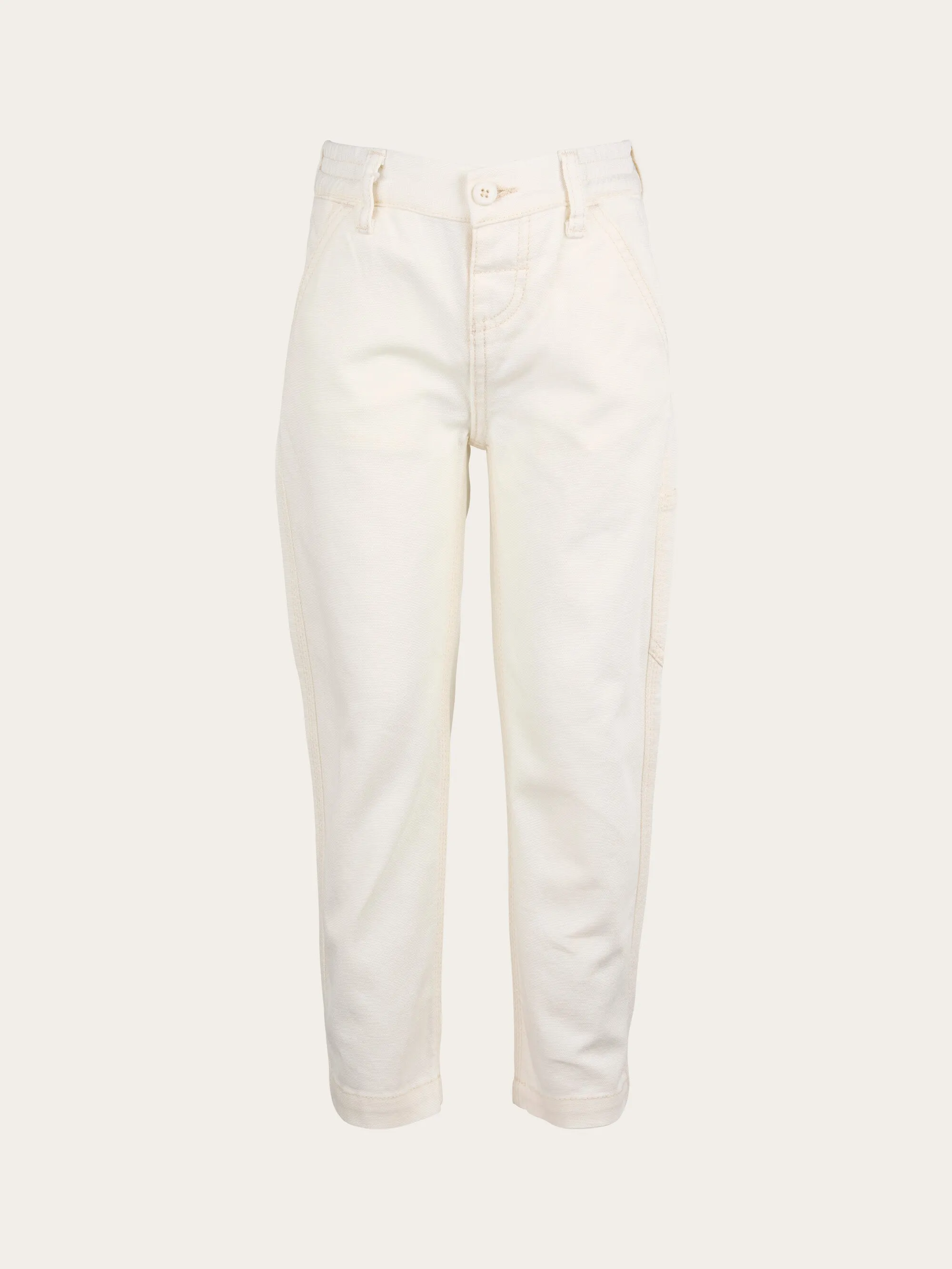 Wide fit pant - Star White Knowledge Cotton