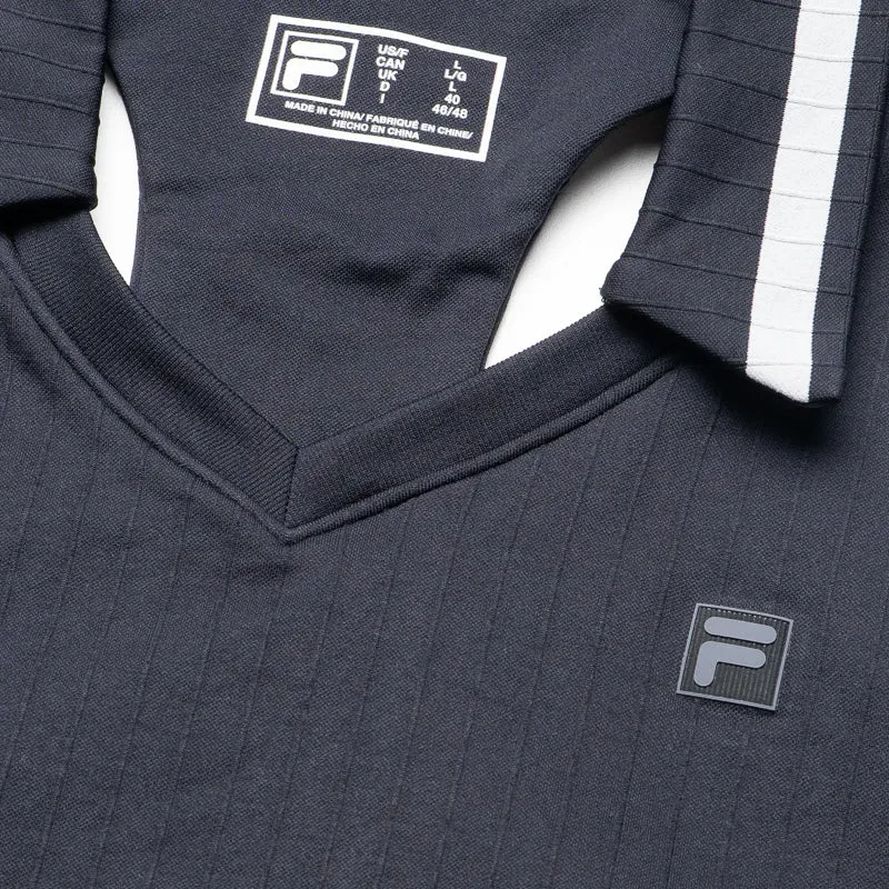 Women's FILA Challenger Seamless Polo Tank - Black/Gardenia