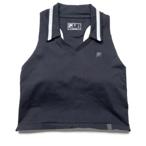 Women's FILA Challenger Seamless Polo Tank - Black/Gardenia