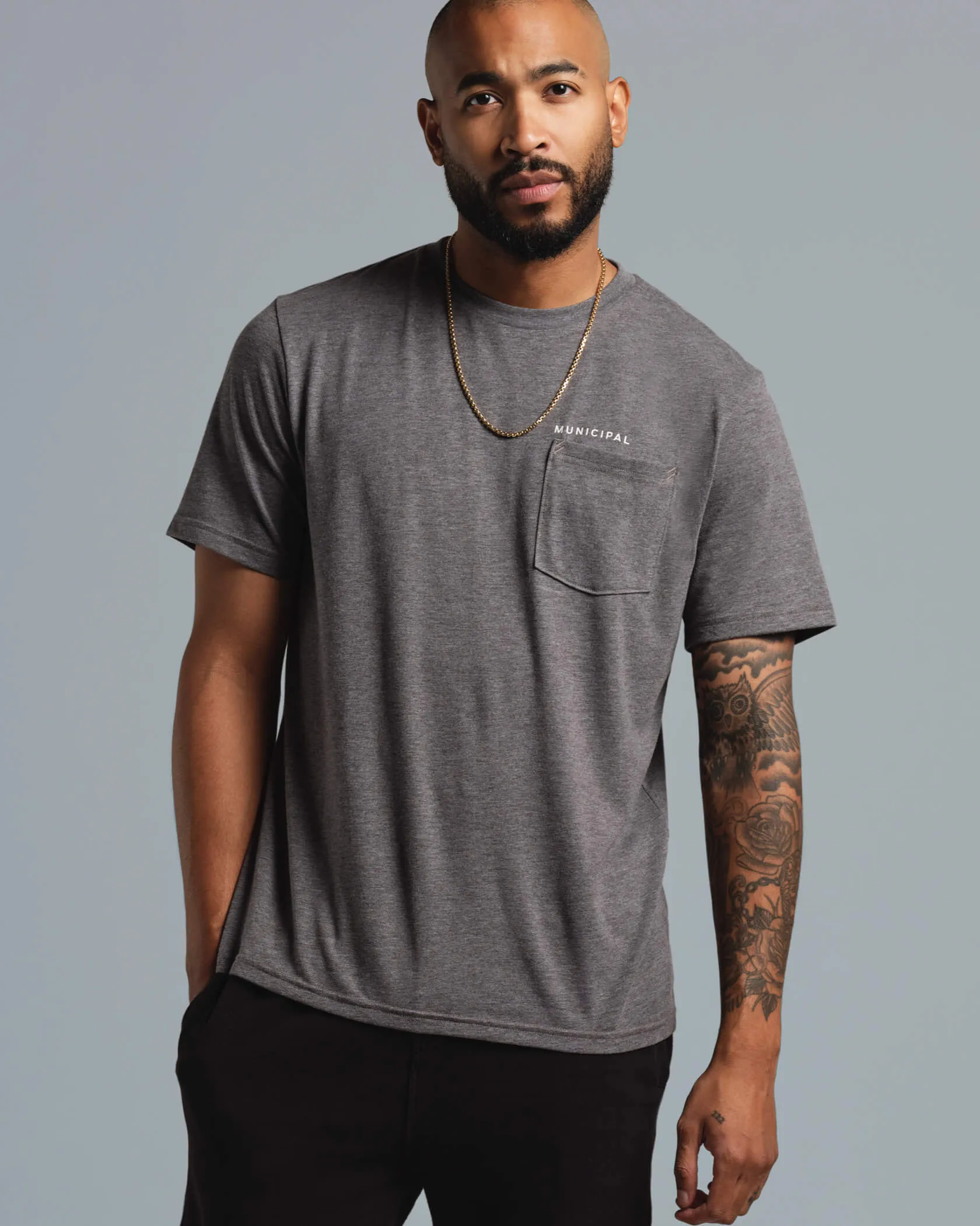 Wordmark SuperBlend Pocket T-Shirt Municipal